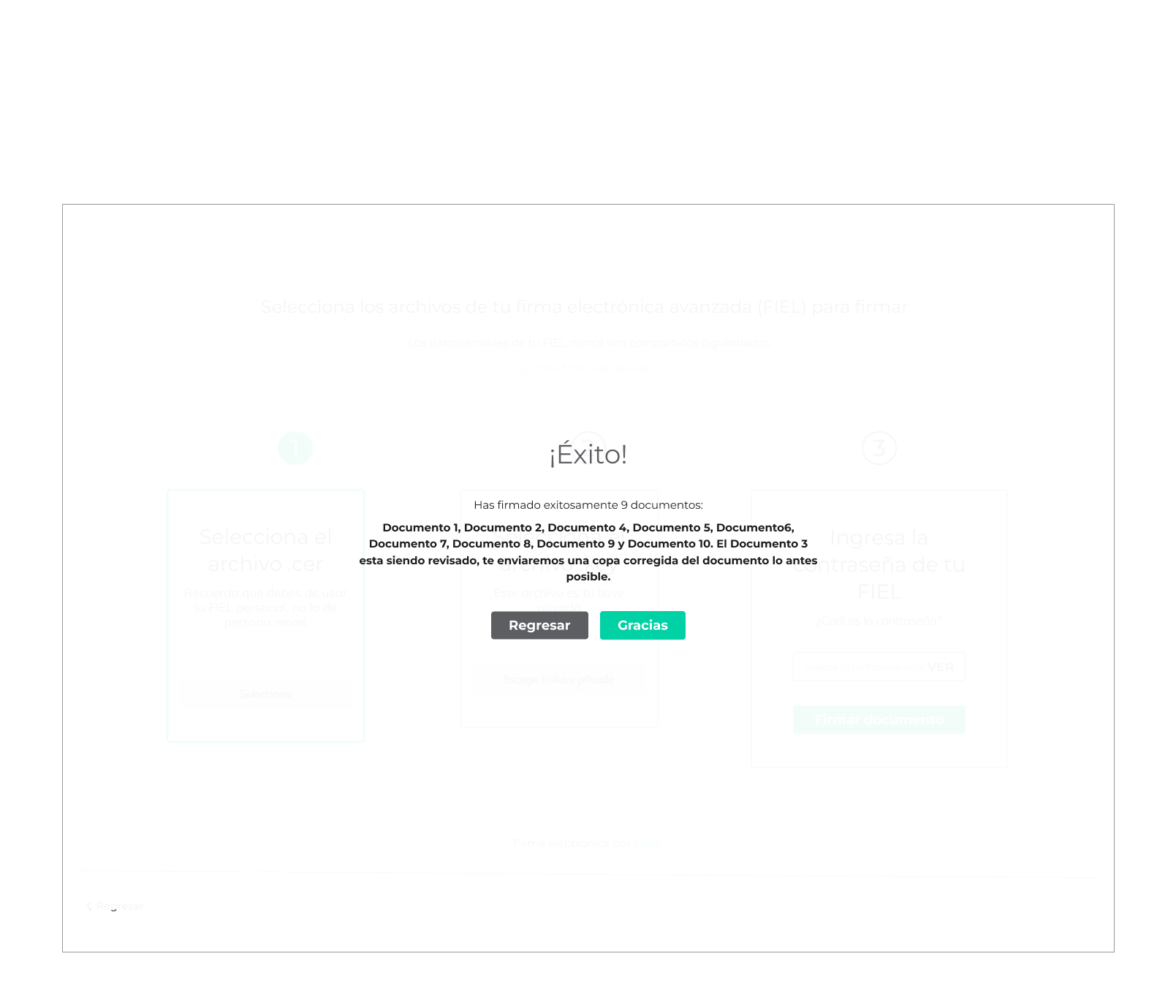 Bulk signature – confirmation